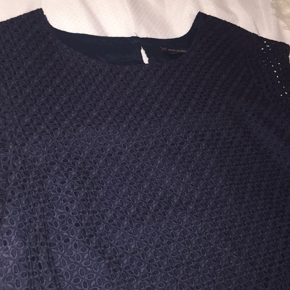 Navy blue flower print blouse 😍 nwot